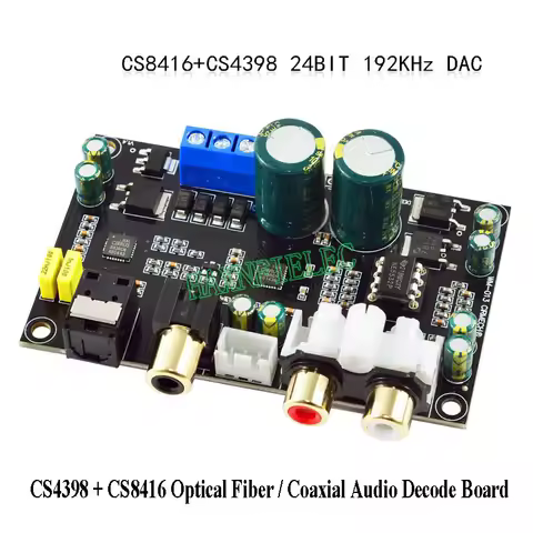 CS8416+CS4398 24Bit/192KHz Optical Fiber / Coaxial HIFI Audio Decode Module DAC Decoder