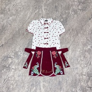 MYT x BLT BRAND : [BT318] : เซ็ทตรุษจีนกระโปรงแดงผ้าลูกฟูกปักลาย