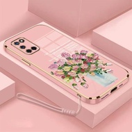 Casing huawei y8p huawei y9 2019 huawei y9s huawei y9 prime 2019 huawei y6s/y6 Huawei Y6 2019 Huawei Y7A 2020 Phone Case flowers Silicone pretty Phone Case Send Lanyard