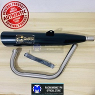 V3 Pipe Muffler Black Power Racing Tech with Fitted Elbow (Tmx125-155/Rusi/Racal/Euro) THAILAND