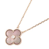 [Pre-owned] Van Cleef & Arpels Vintage Alhambra Necklace, Gray Mother-of-Pearl, 1PD Necklace, Neck C