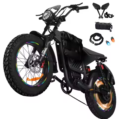 Motor 60V 30AH Battery Max Speed 42 MPH Electric Bike 20*40 Inch Tire E-Bike Electric Motorcycle for
