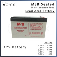 MSB 12V Rechargeable Sealed Maintenance Free Lead Acid Battery