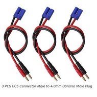3 PCS EC5 Connector Male to 4.0mm Banana Male Plug Compatible with IC5 Connector 12AWG 30cm Silicone