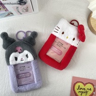 WHE Sanrio Plush Toys Kuromi Id Card My Melody Card Holder Photo Album Cinnamoroll Bag Pendant Keychain Accessories Christmas Gift WHE