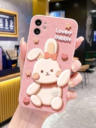 1個粉色斜挎手機殼,星形、兔形和心形圖案,適用於蘋果/三星/小米/華為/維沃手機