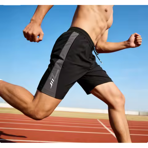 Men's Quick Dry Athletic Shorts Breathable Lightweight Running Shorts Elastic Waist Drawstring Casua
