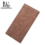 LouisWill Men Long Wallet PU Leather Slim Wallet Long Clutch Leather Wallet Long Business Male Walle