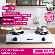 Tough Mama NTMGS-S5 CTD WH Double Burner Gas Stove Stainless Steel White Gas Stove Auto Ignition