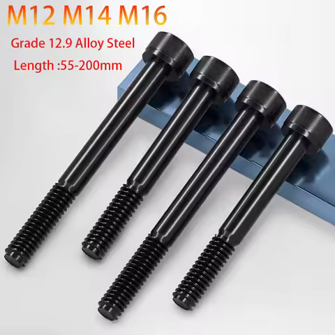 1-5pcs M12 M14 M16 Black Grade 12.9 Alloy Steel Half Thread Hexagon Hex Socket Head Cap Allen Bolt S