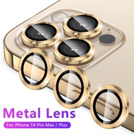 For iPhone 11 12 13 14 15 Pro Max / 14 15 Plus 13 mini Back Camera Lens Protector Tempered Glass With Metal Ring