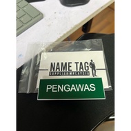 NAME TAG READY MADE PENGAWAS HIJAU MAGNET