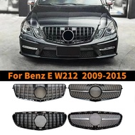 For Mercedes Benz E class W212 2009-2015 GT Diamond Front Radiator Grid Hood Grille Bumper Grill Re