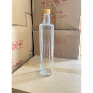 Round glass bottle 750ml 1000ml - golden aluminum cap glass jug