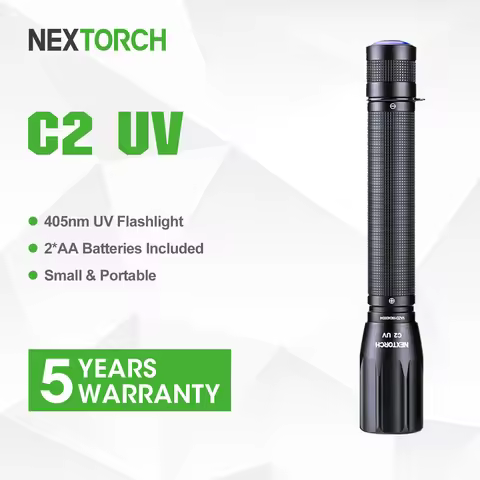 Nextorch C1/C2 405nm UV LED flashlight,professional edc,view stains,scorpions,documents,currency,arc