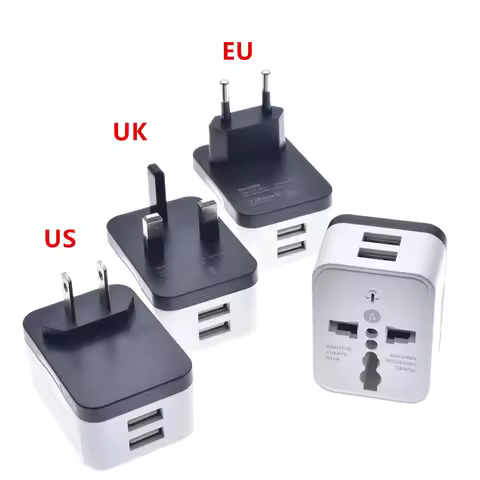 2 USB Charging Universal Travel Adapter International World Travel AC Power Converter Plug Adapter S