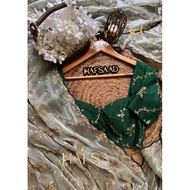 SATIN ORGANZA SAREE WITH BLOUSE MATERIAL