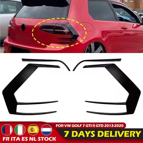 1Pair Rear Bumper Splitter Canard For VW Golf 7 7.5 MK7 MK7.5 GTI R GTD R400 2012-2020 Rear Tail Lam