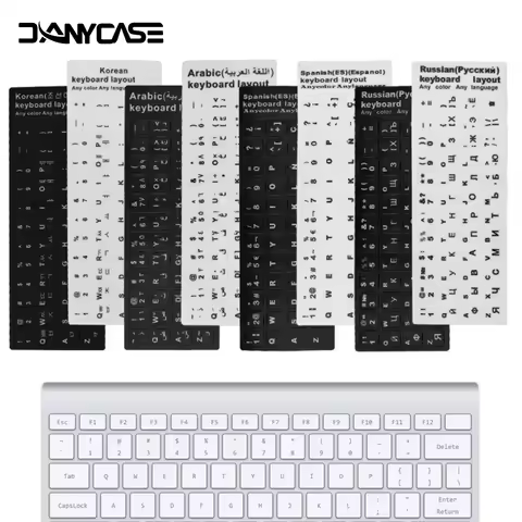 Russian French English Arabic Spanish Portuguese Hebrew Keyboard Stickers Letter Alphabet Layout Sti