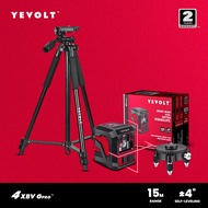 YEVOLT TP + YVRLL4XS2-b 2เส้นเลเซอร์วัดระดับการปรับระดับด้วยตนเองลำแสงสีแดงเส้นขวางแนวนอนและแนวตั้งท