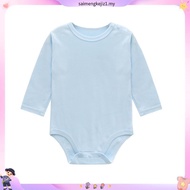 Augelute Long-Sleeved Baby Onesie Pure Cotton Plain Color Versatile Boy Girl 2-Piece Set 60316
