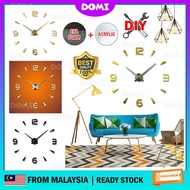 DOMI Creative 3D Bright LED Digital Display EVA Form Decoration Wall Snooze Mirror Time Date Clock