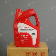TOYOTA น้ำมันเครื่อง กึ่งสังเคราะห์ น้ำมันหล่อลื่น 10W30 API CI-4 ดีเซล(6 ลิตร) #0888084684 ของแท้ เ