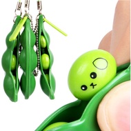 【JY]】Stress relieving pea pod keychain, squeezing edamame to relieve stress, venting edamame, edamam