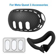 Replacement Silicone Face Cover for Meta Quest 3 VR Headset Facial Interface Sweatproof Mask for Meta Quest 3 Accessories