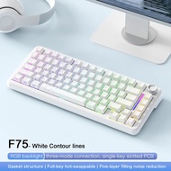 FREEWOLF F75 Wireless Gaming Keyboard AULA F75 Same Model,75% Mating Row Swap Gaming Keyboard,Tri-Mo
