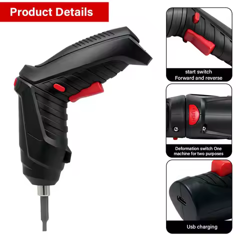 47PCS 3.6v 2PCS Cordless Screwdriver Set with Rechargeable Lithium Battery Household Electric Drill 