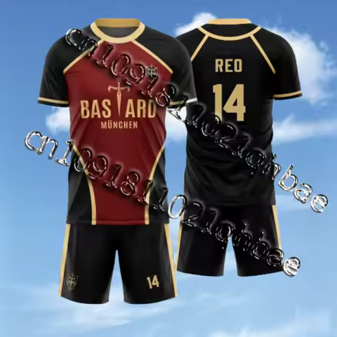 Blue Lock Anime Bastard Munchen Tshirt Shorts Sets Oversized Football Jersey Sets Women's Men's Casu