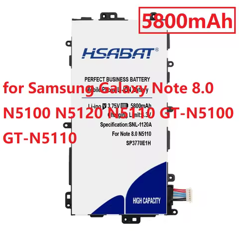 HSABAT 5800mAh SP3770E1H Battery for Samsung Galaxy Note 8.0 N5100 N5120 N5110 GT-N5100 GT-N5110