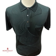 Montagut Men's Short-Sleeve Polo T-Shirt in Fil Lumiere With Pattern 100% Polyamide Made in Portugal