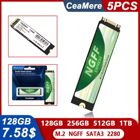 5PCS M.2 SATAIII NGFF 128G 256GB SSD 512GB 1TB ssd m.2 2280 ssd Solid State Drive Hard Disk For lapt