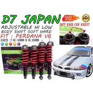 D7 PROTON PERDANA V6 HI LOW SOFT HARD BODY SHIFT ADJUSTABLE HIGH LO COILOVER SET