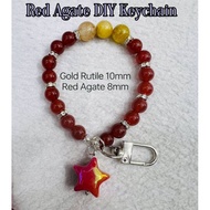 TulipCrysyal#Red Agate key chain#Unique Design