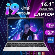 2026 New Intel Core i9-8950HK Laptop 16GB RAM 1/2TB SSD Portable Laptop 14.1-inch Windows 11 Por Com