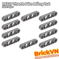 [10 Pcs] LEGO Technic 1x4 Slim Bar with Shaft Hole, Dark Gray ID 4210749 32449