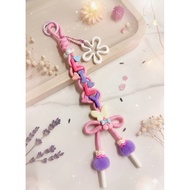 🎀 DIY Handmade Custom Name/ W Alphabets Keychain, Acrylic Letter, Beads, Charm Creative Gift Party F