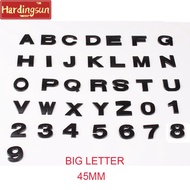Hardingsun 1 x 45mm Matt Black Metal 3D DIY Alphabet Letter Number Emblem Motor Car Emblem Sticker