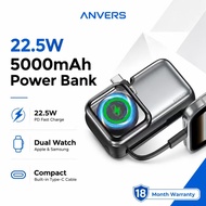 [CCC Certified] Anvers Power Bank Mini 5000mAh 22.5W Fast Charging with Wireless Charger for IPhone 