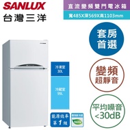 【台灣三洋SANLUX】129L 變頻雙門電冰箱SR-C130BV1(S珍珠白)(含拆箱定位+舊機回收)