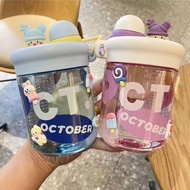 500ml Straw Bottles High-value Summer Coffee Bottles Women's Large-Capacity Portable Water Bottles