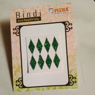 HIJAU Bindi Green Glitter Sticker Bindi Bridal Forehead Decoration contains 8Bindi
