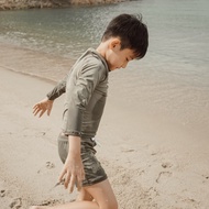 lullypop Boy Swim Top in Moss | UPF 50+ Swimsuit for Kid