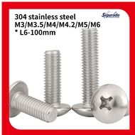 [queenstyle]304 stainless steel large flat head self-tapping screw Mushroom head screw M3/M3.5/M4/M4