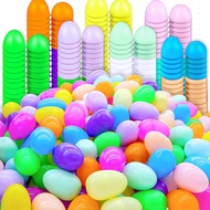 100 Pcs Plastic Easter Eggs Colorful Eggs Bulks Easter Theme Party Favor Basket Stuffers Filler Pres