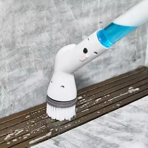 Electric Spin Scrubber Cordless Cleaning Brush with 5 Replaceable Brush Heads Shower Scrubber for Ba