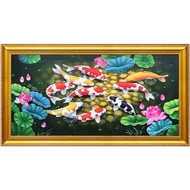 5D Full Diamond Painting Landscape Painting Nine Fish Decoration Painting